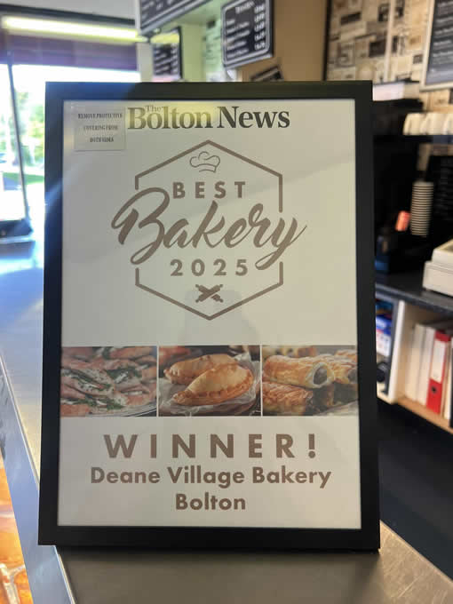 Deane Village Bakery Best Bakery in Bolton voted by Bolton News 2025